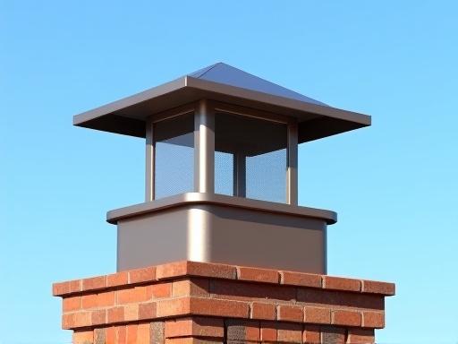 Old rusted chimney cap replaced with a new, sturdy cap